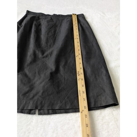 JRT Skirt Womens‎ 10 Black Linen Cotton Lined Skirt Vintage Classic Officecore - Picture 3 of 7